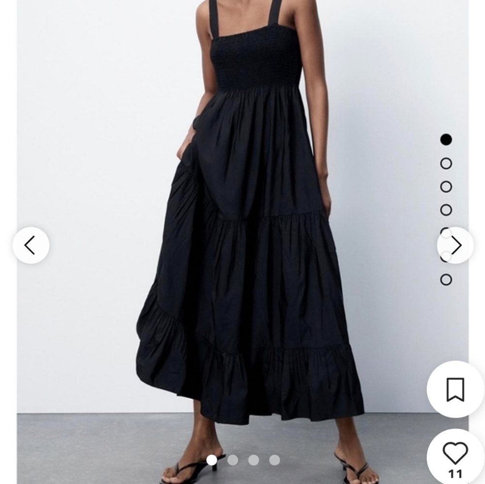 Zara Black Poplin Dress